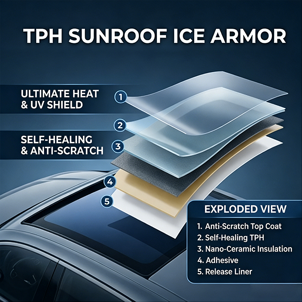 7.5mil TPH Car Sunroof Ice Arm - Window Insulation Film 评论和价格