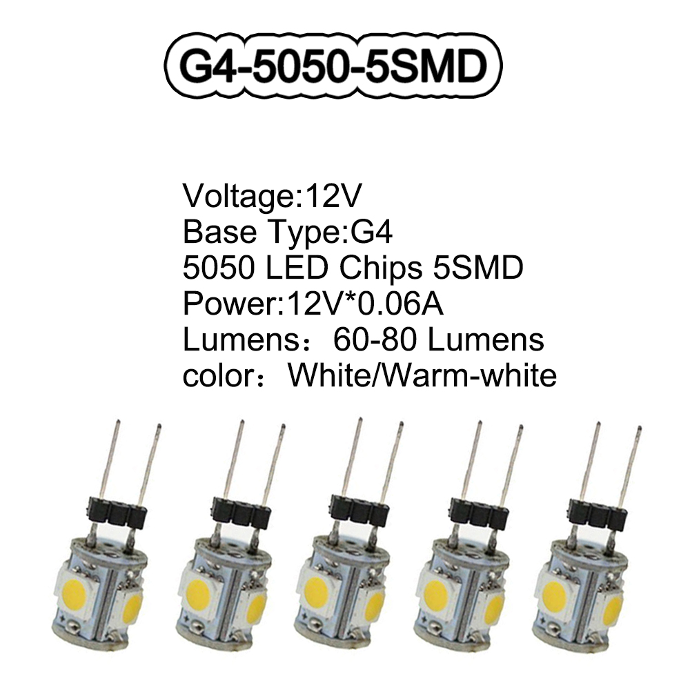 10pcs DC12V G4 5050 5 SMD LED  - Home Improvement Cars 评论和价格