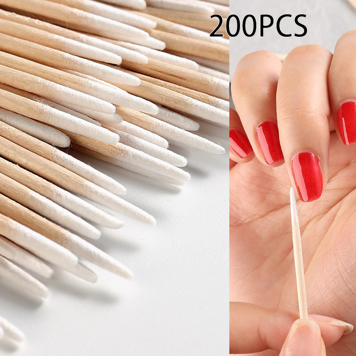 200pcs Nails Art Wood Cotton S - Wood Filler Stick 评论和价格